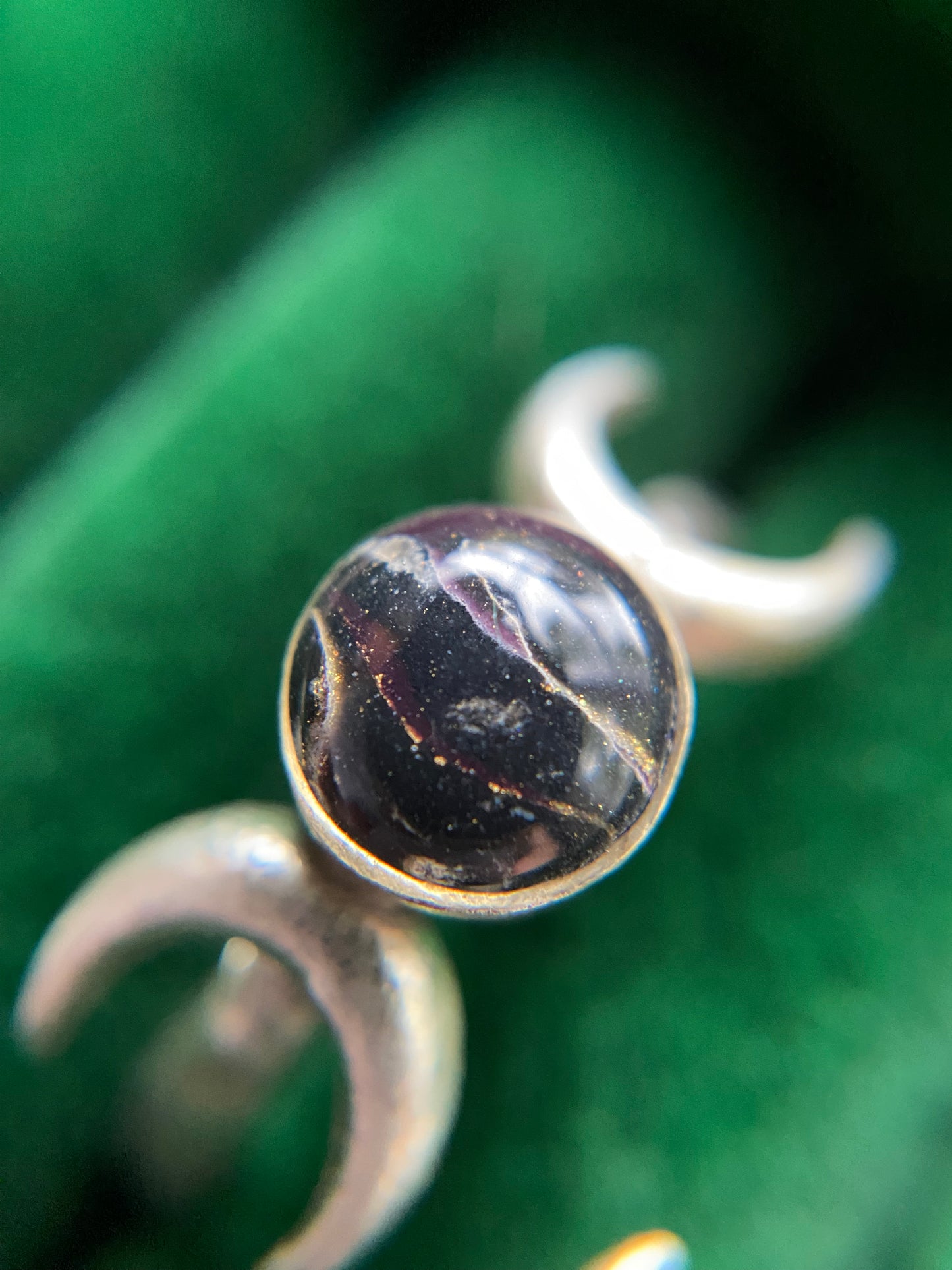Triple Moon Adjustable Silver Ring