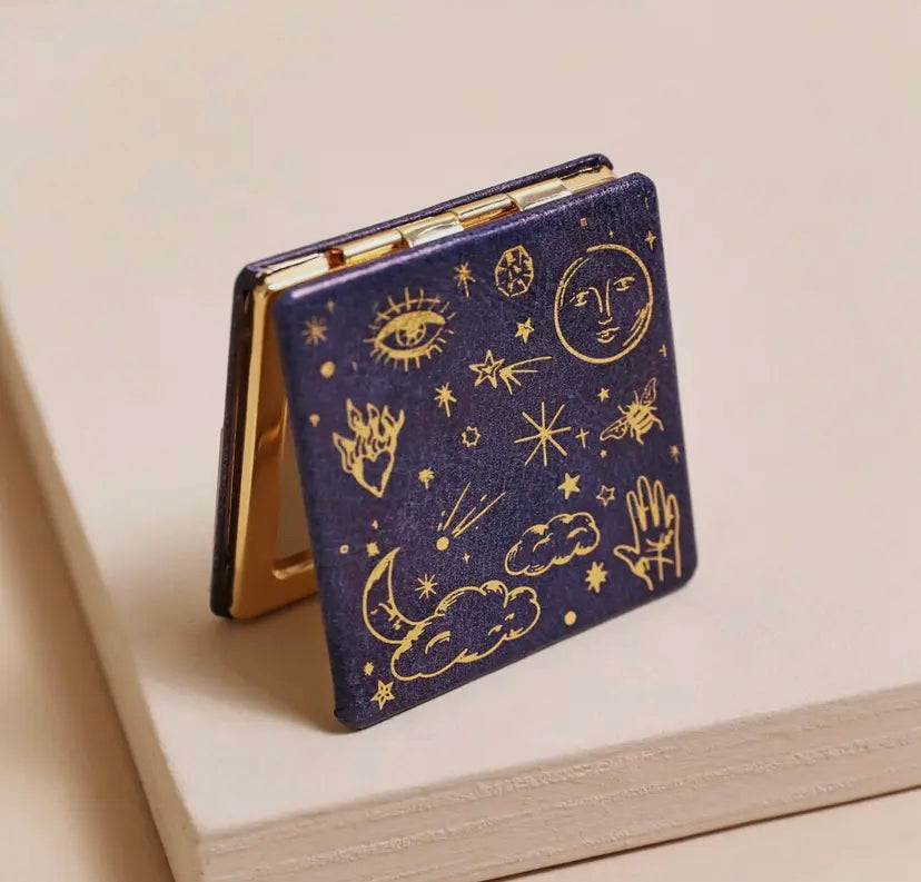 Blue Starry Night Compact Mirror