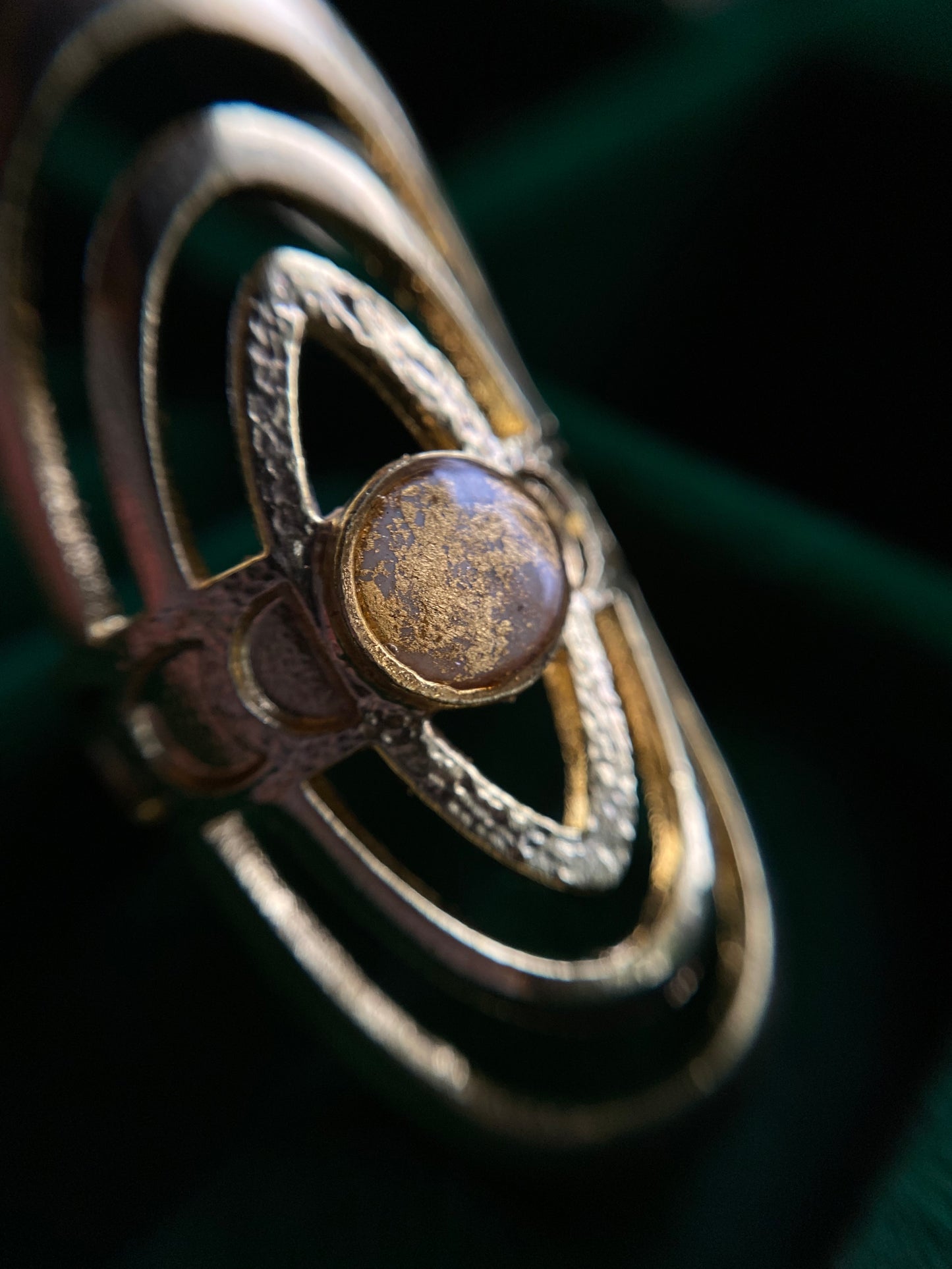 Bold Moon Phase Adjustable Gold Ring