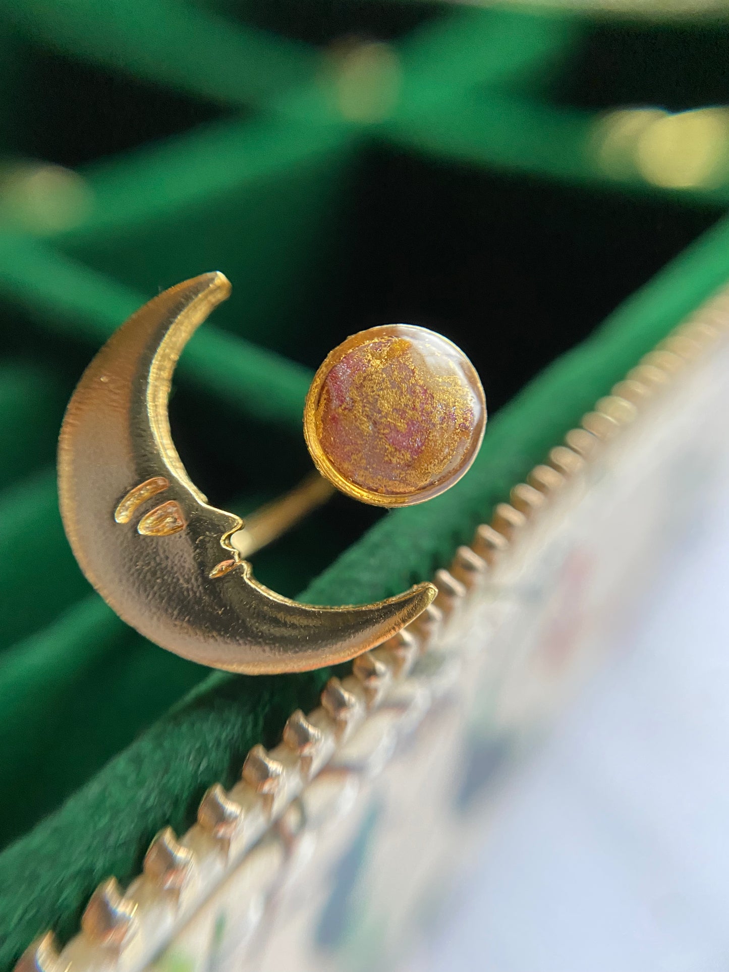 Crescent Moon Adjustable Gold Ring