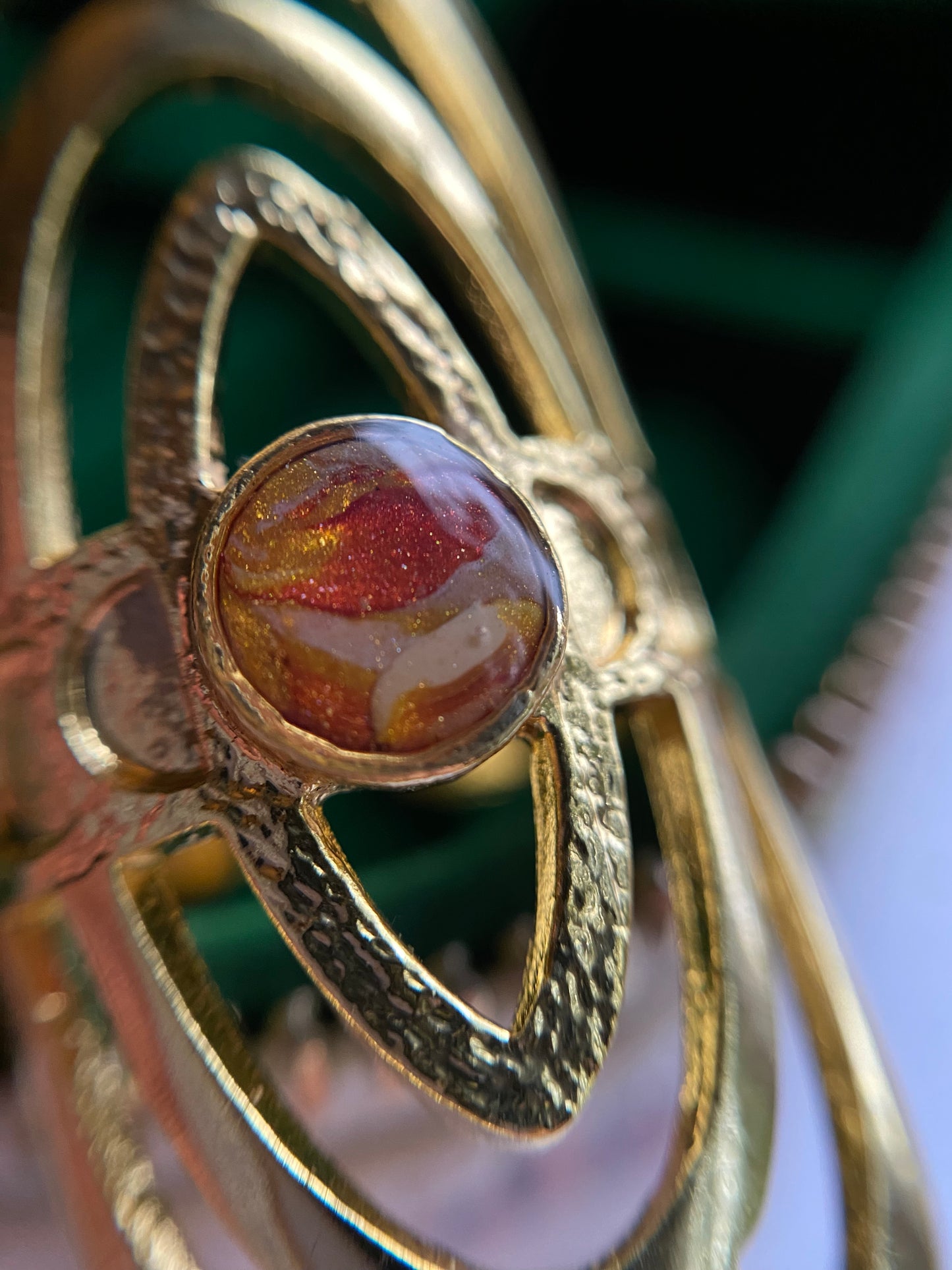 Bold Moon Phase Adjustable Gold Ring