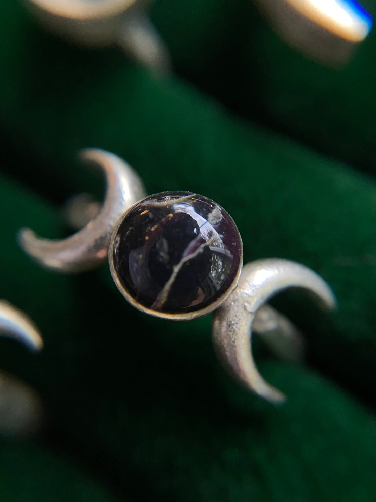 Triple Moon Adjustable Silver Ring
