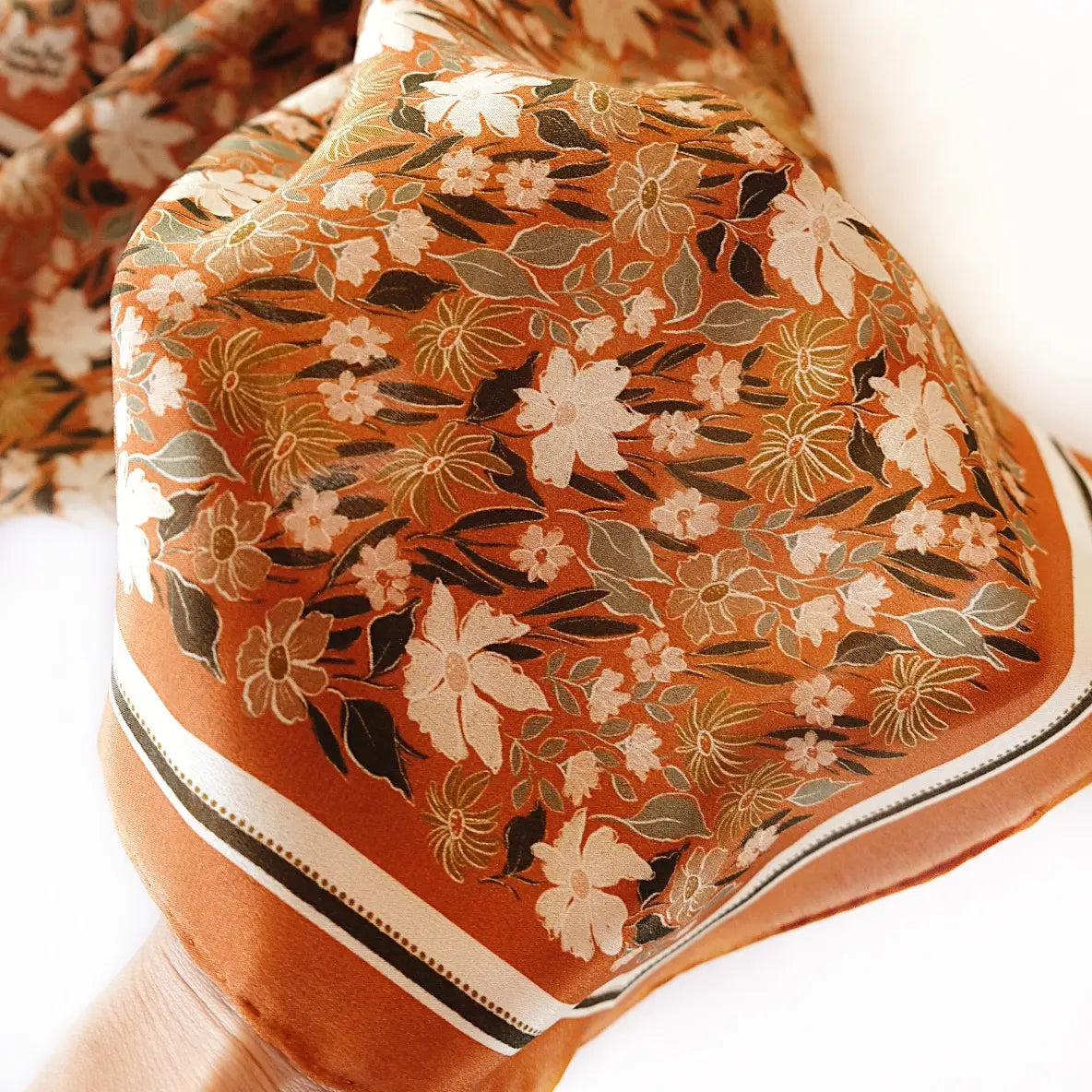 Botanical Garden Floral Silk Scarf