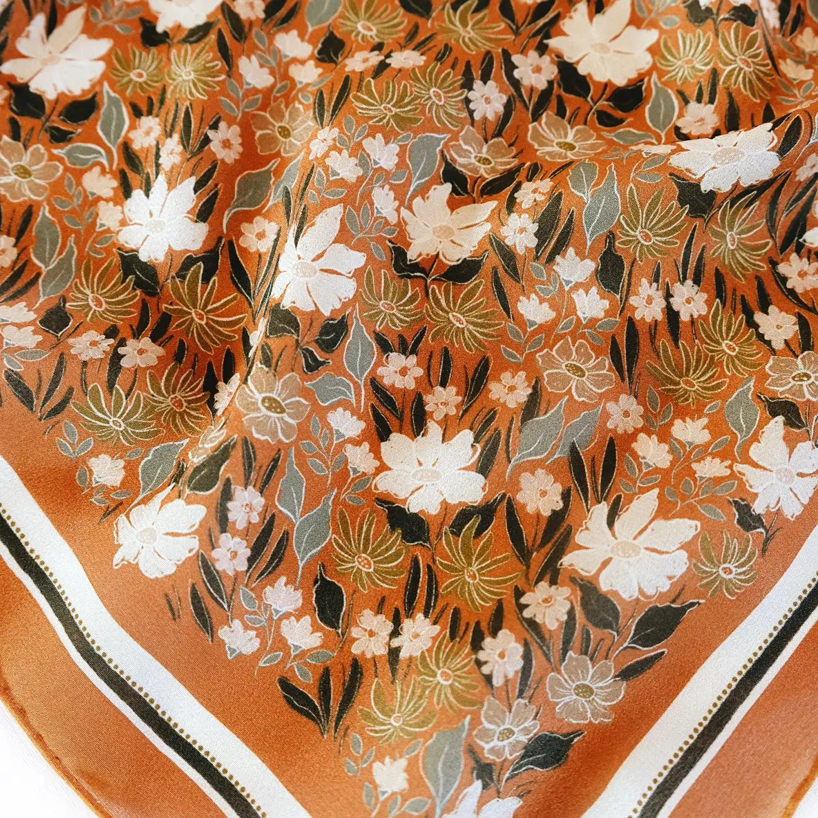 Botanical Garden Floral Silk Scarf