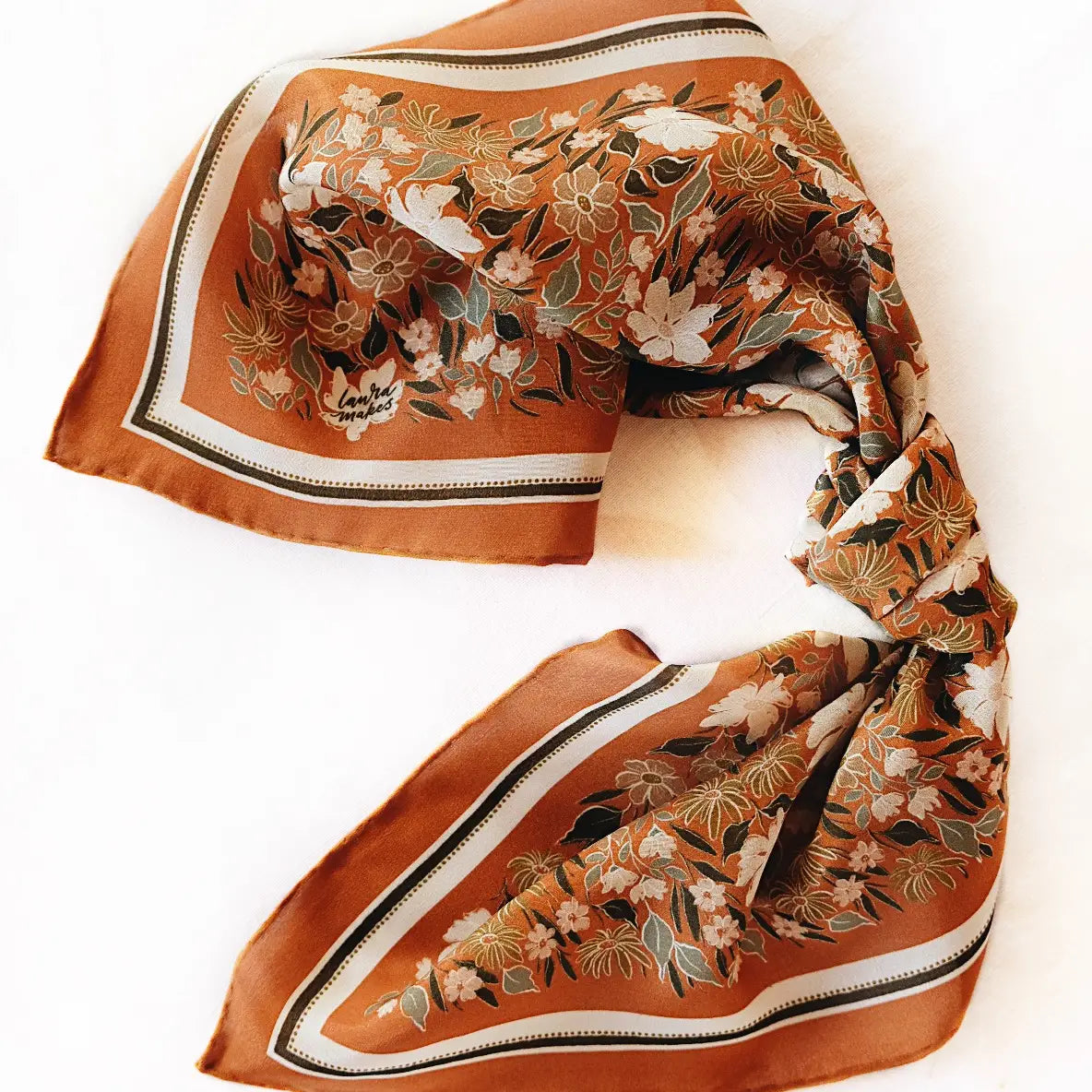 Botanical Garden Floral Silk Scarf