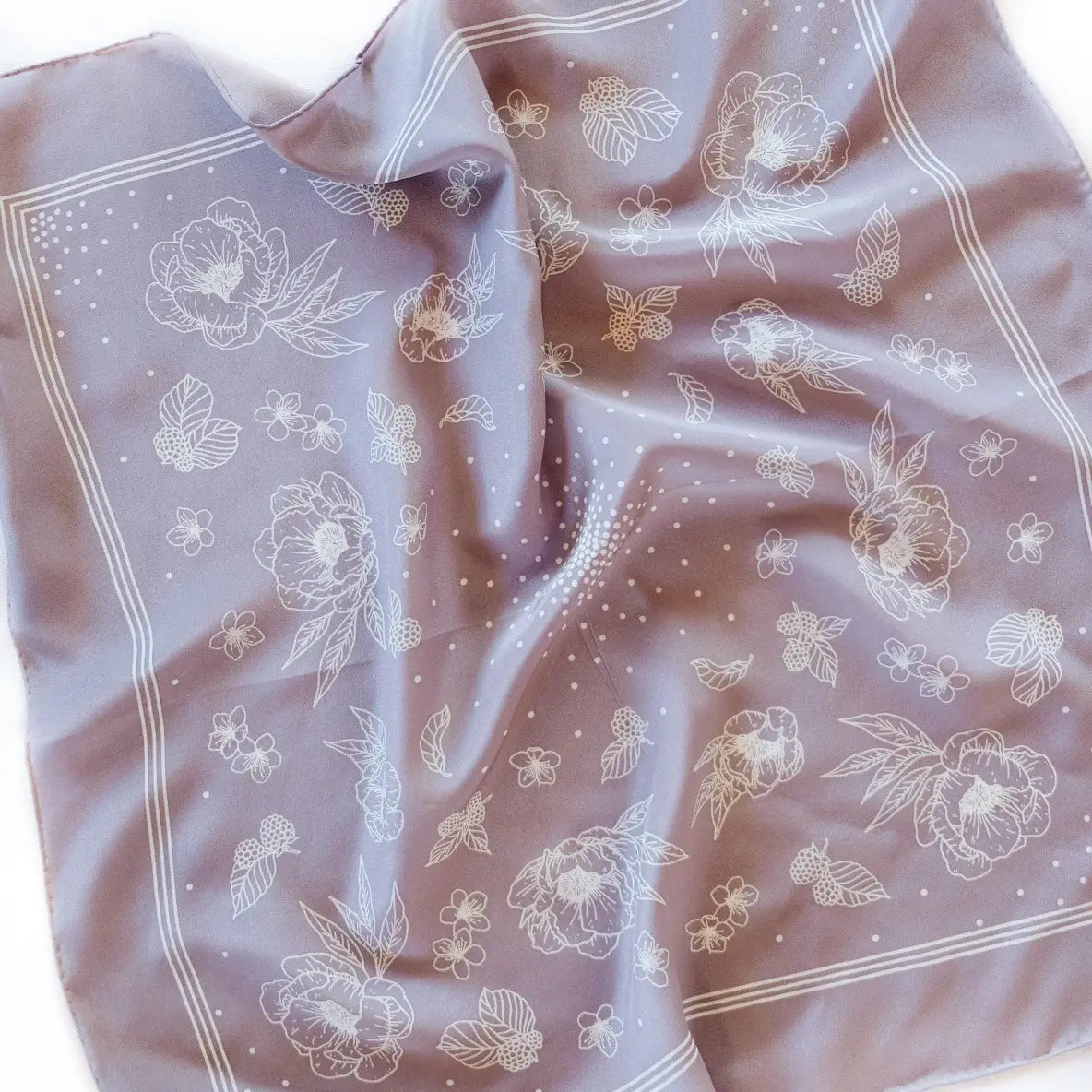 Classic Lavender Floral Silk Scard