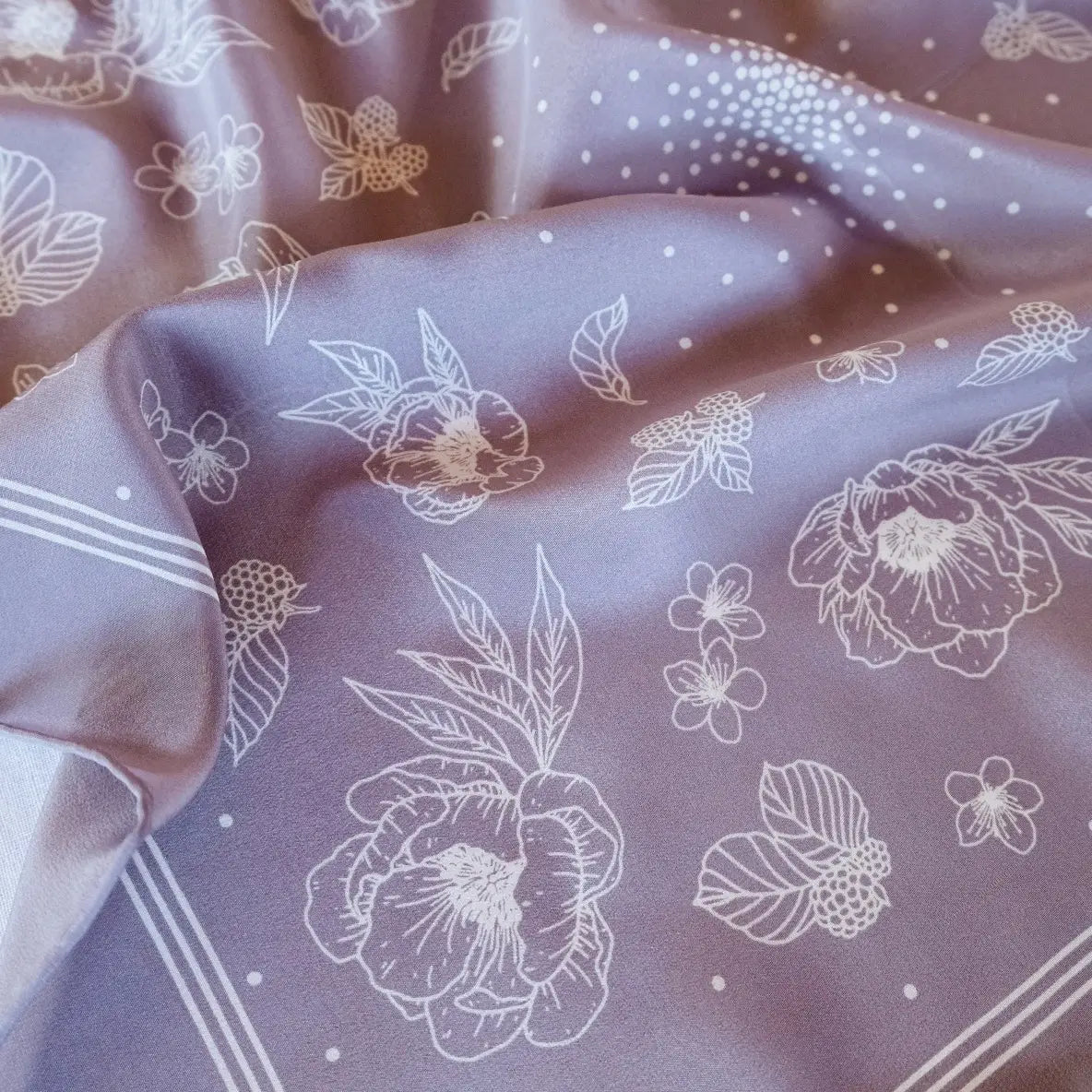 Classic Lavender Floral Silk Scard