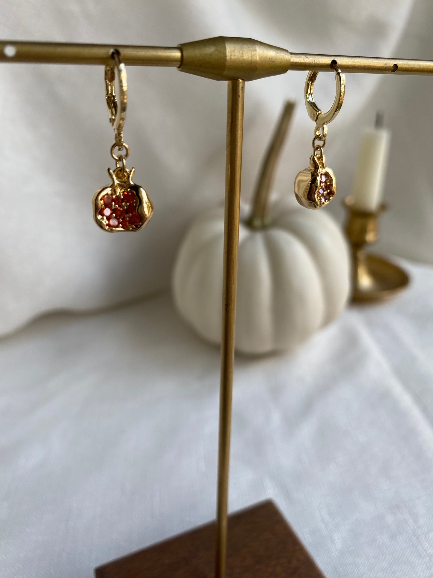 Pomegranate Huggie Hoop Earrings