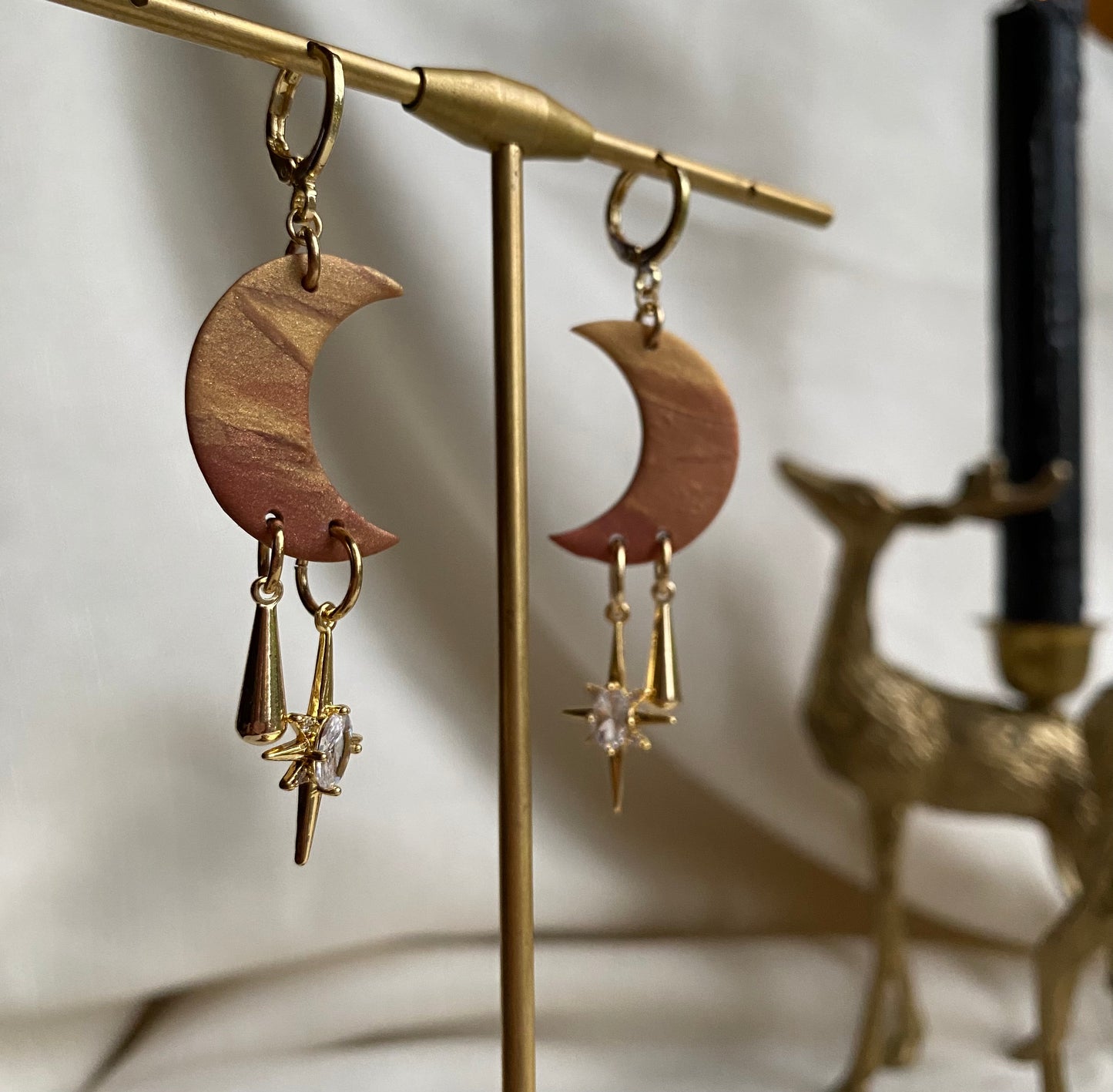 The Witching Hour Clay Moon Earrings