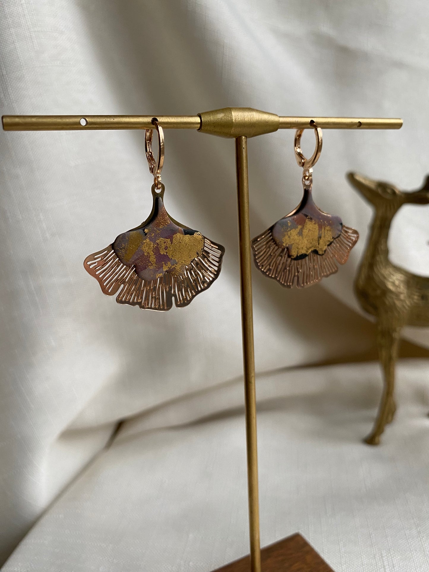 Gingko Clay Earrings