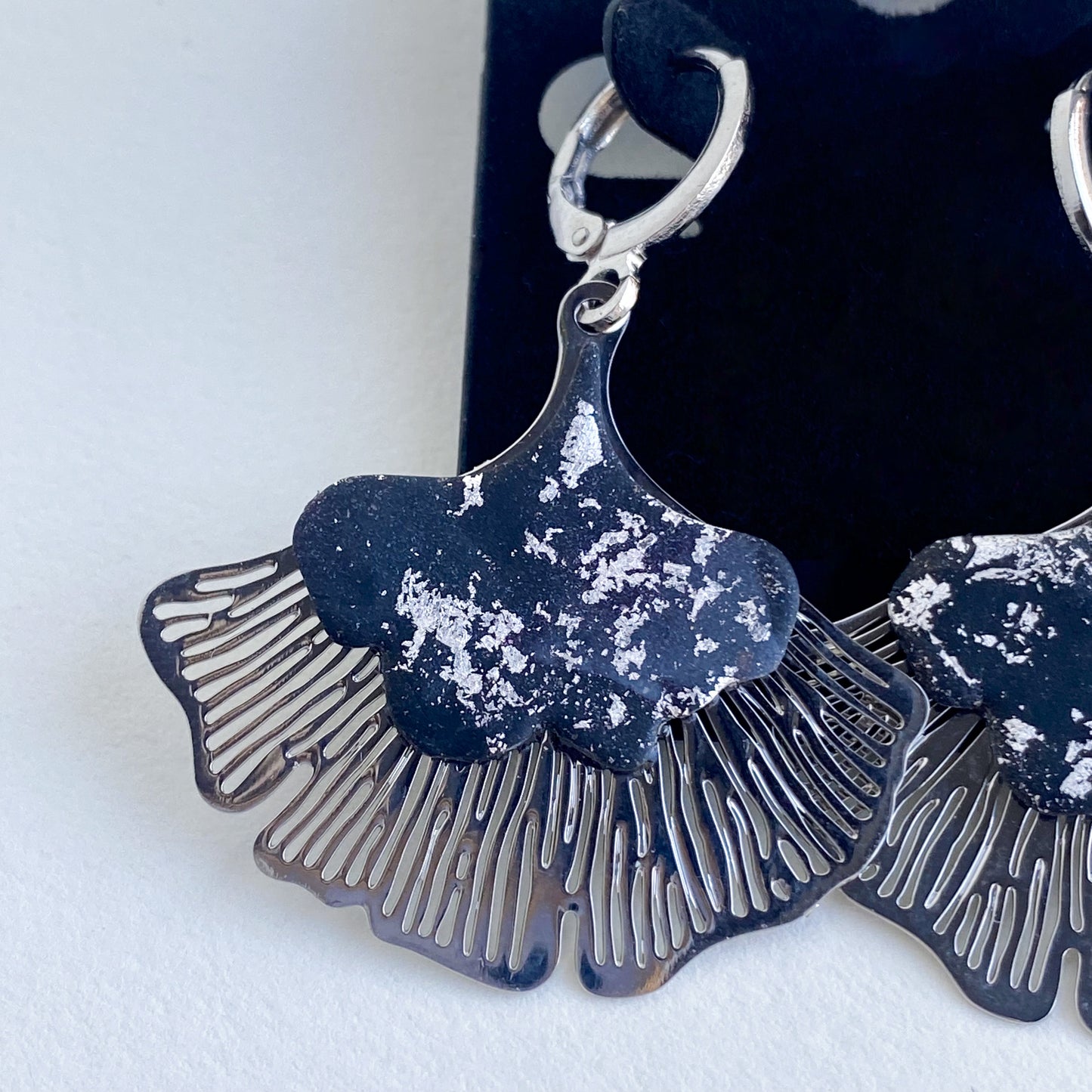 Silver Celestial Gingko Earrings