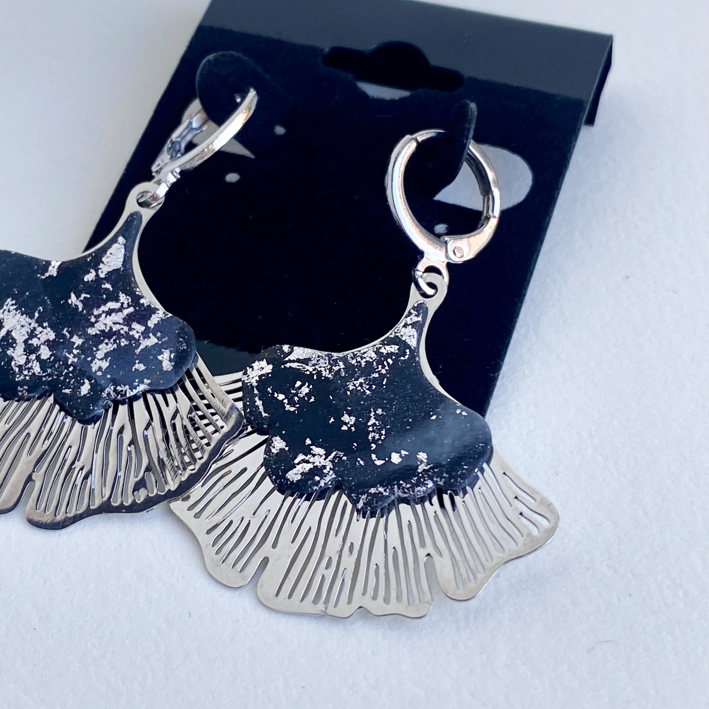 Silver Celestial Gingko Earrings