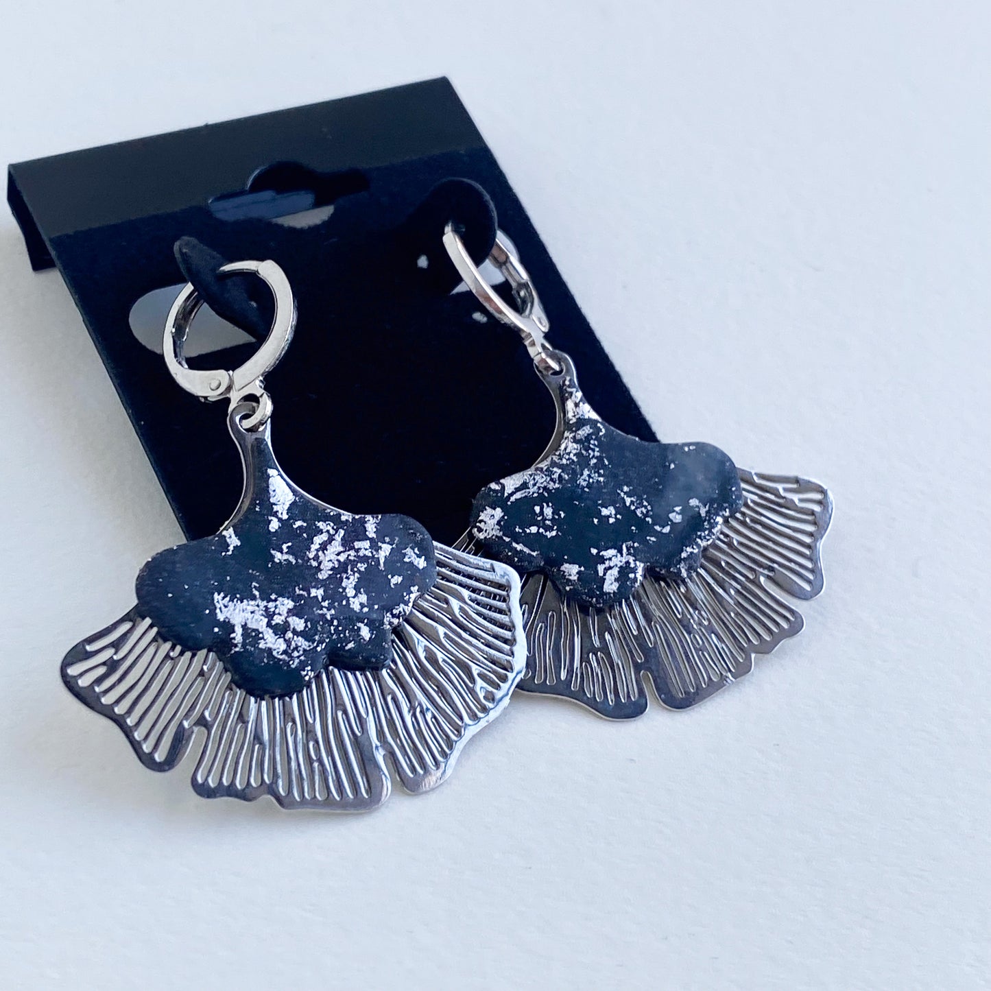 Silver Celestial Gingko Earrings