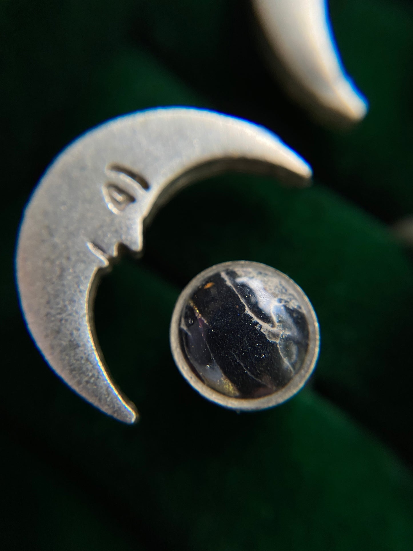 Crescent Moon Adjustable Silver Ring