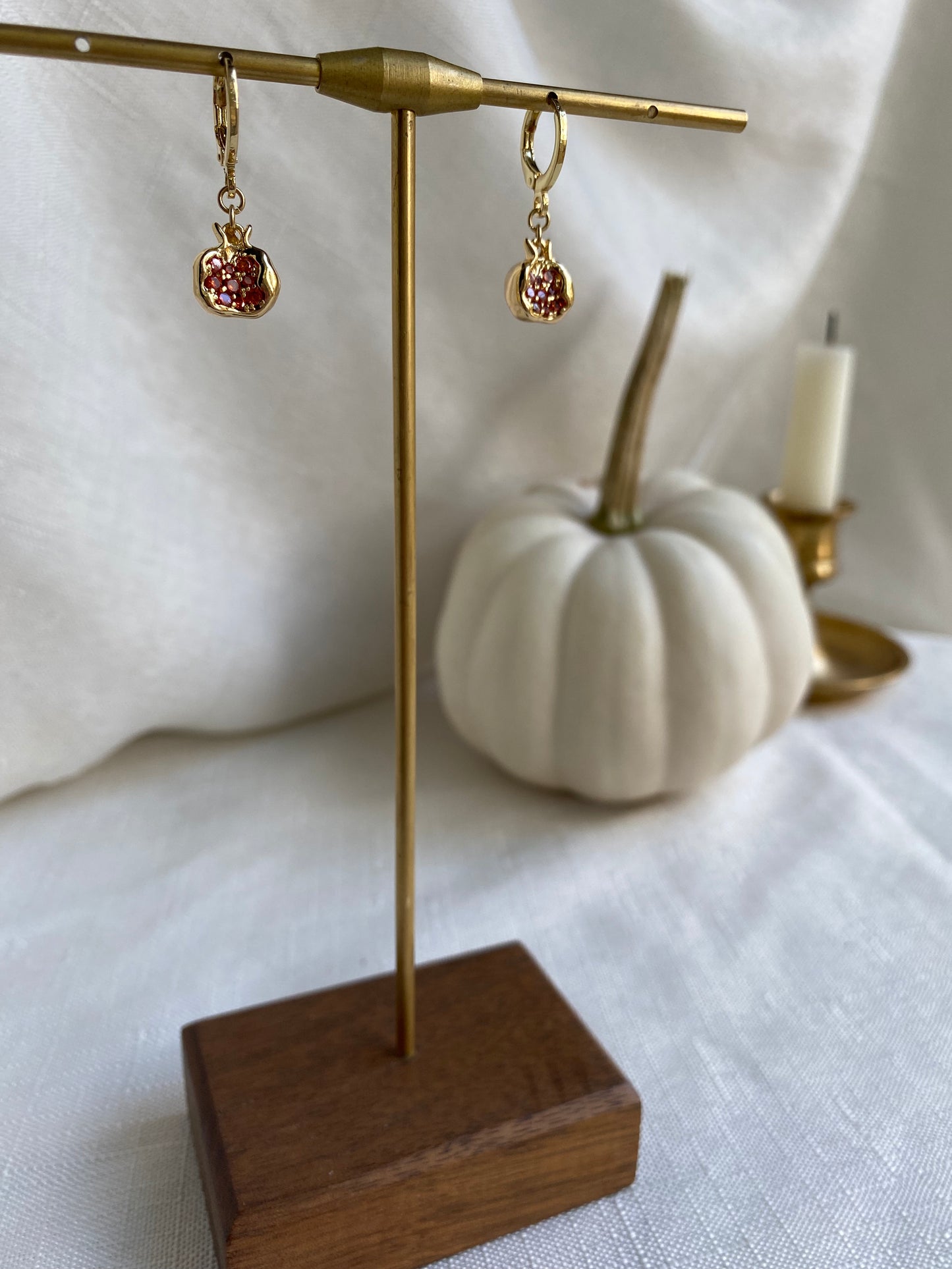 Pomegranate Huggie Hoop Earrings