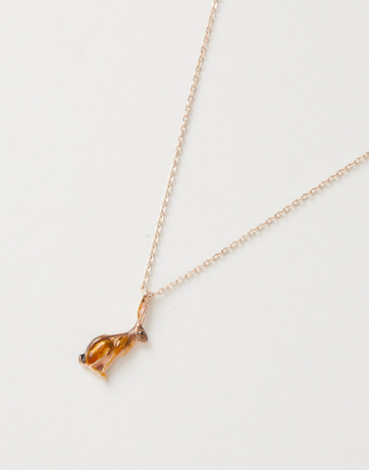 Enamel Hare Short Necklace