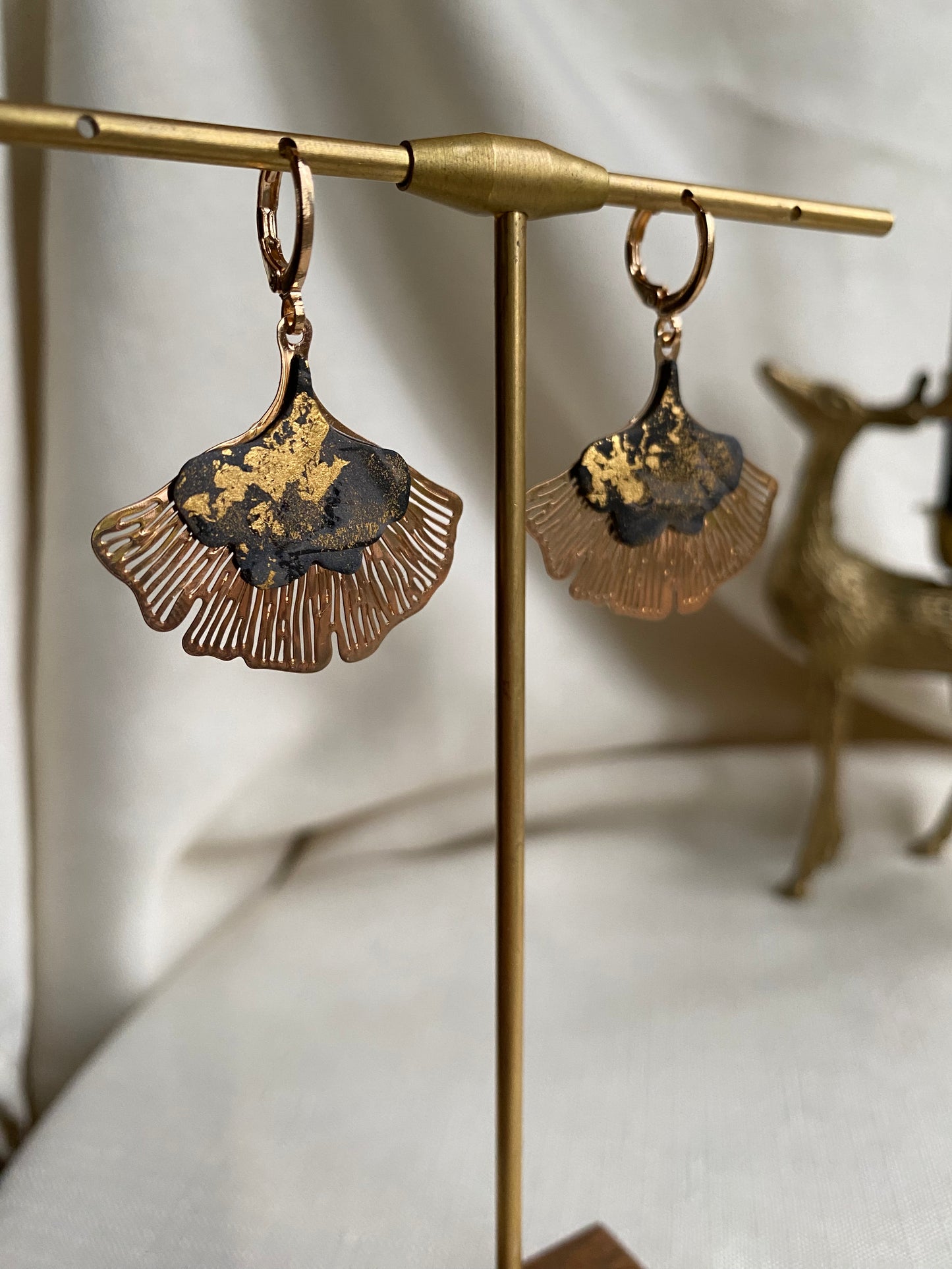 Gingko Clay Earrings