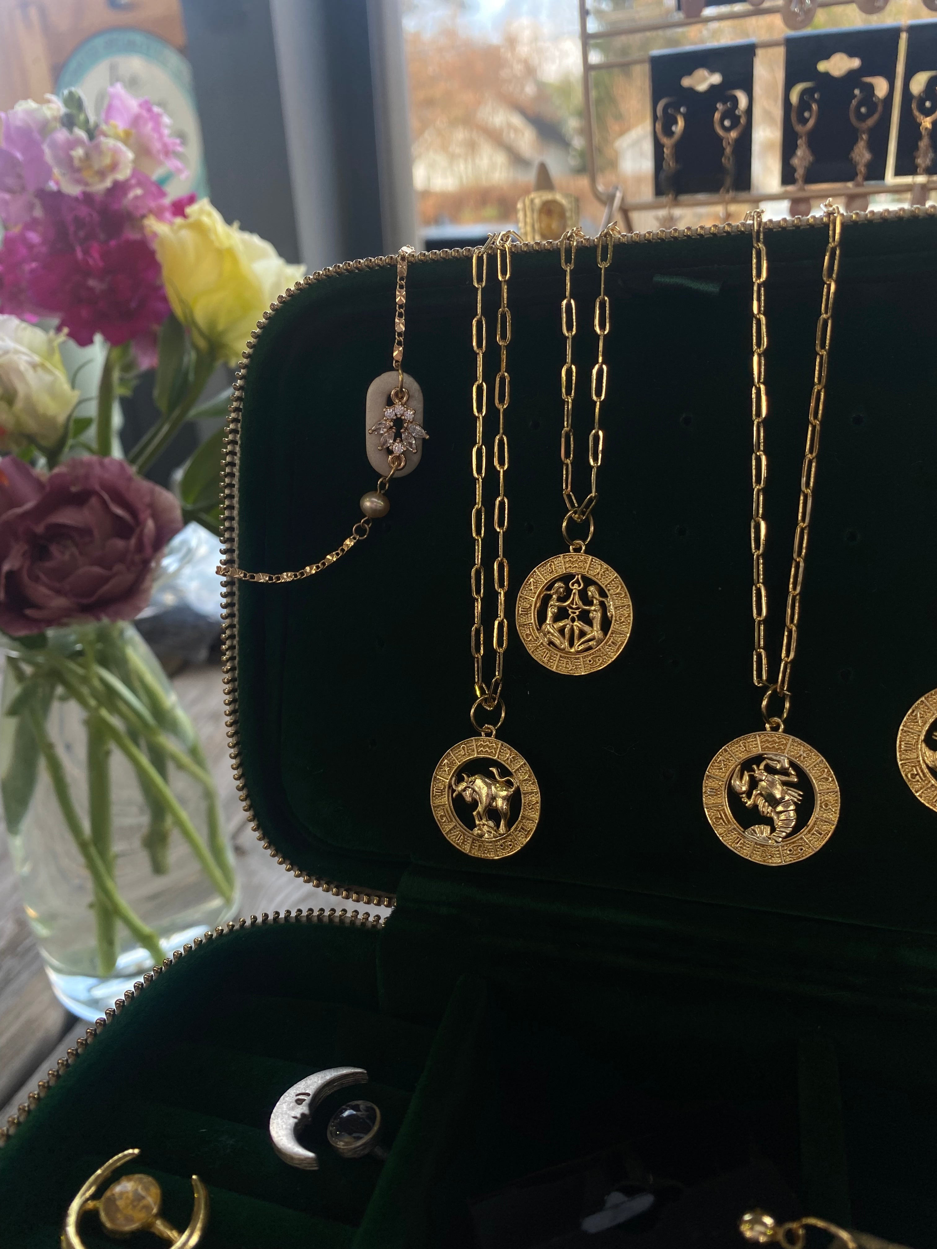 Zodiac hot sale medallion necklace