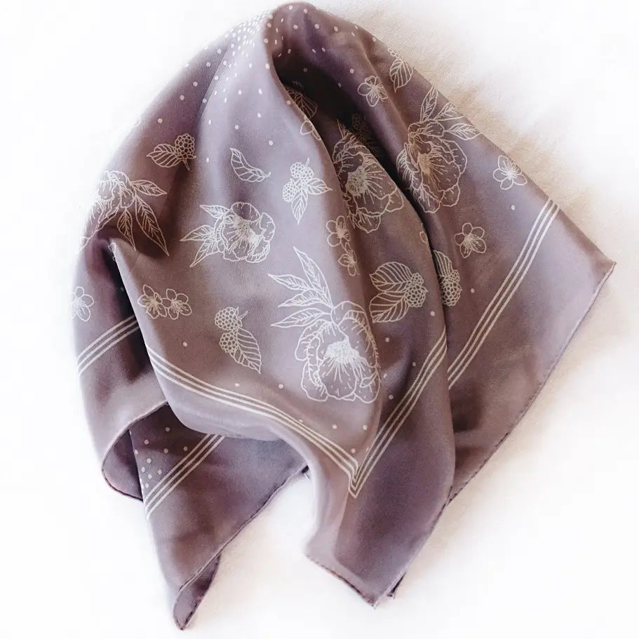Classic Lavender Floral Silk Scard