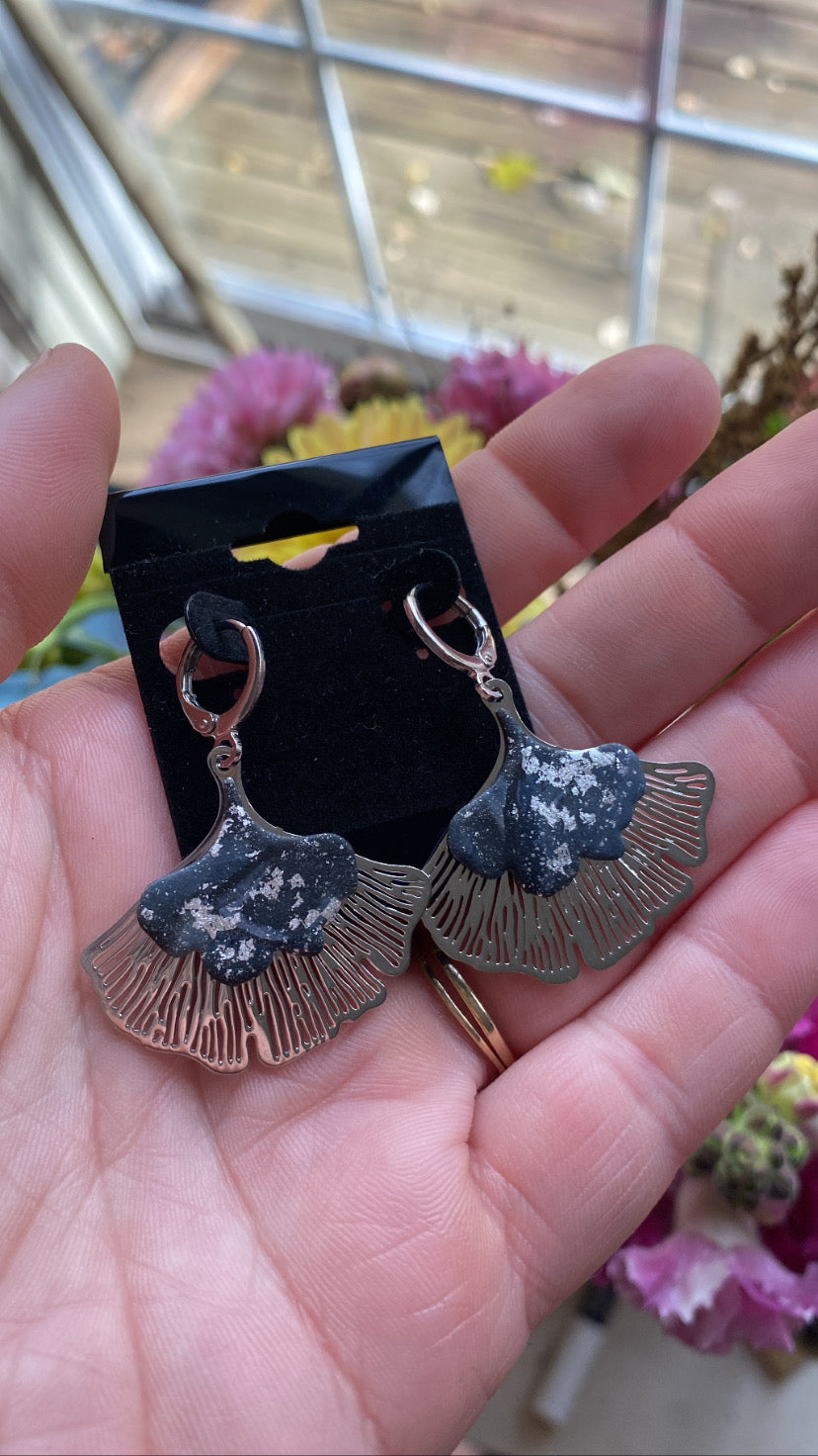 Gingko Clay Earrings