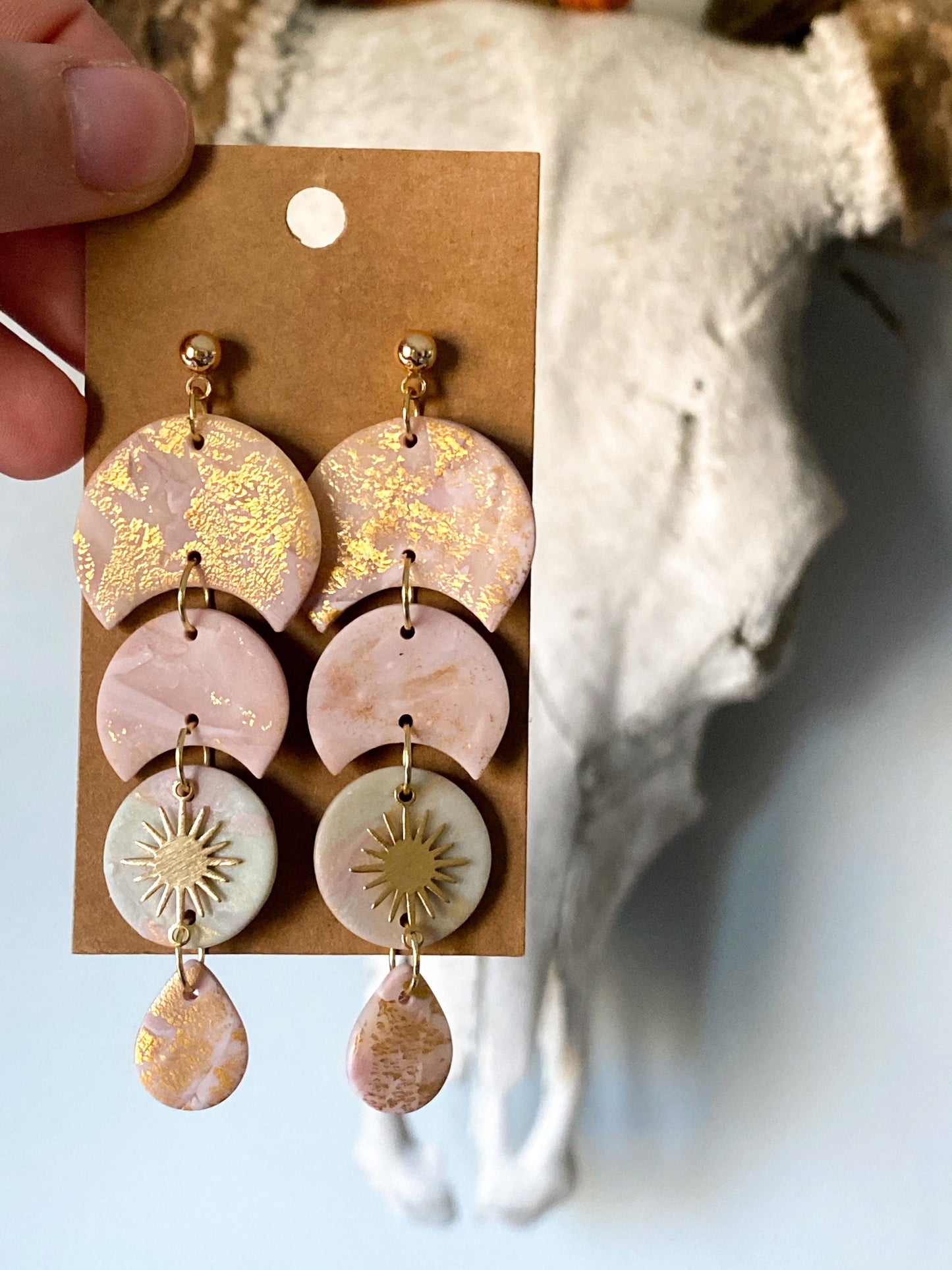 Moonfall - Pale Pastel - Handmade Clay Earrings