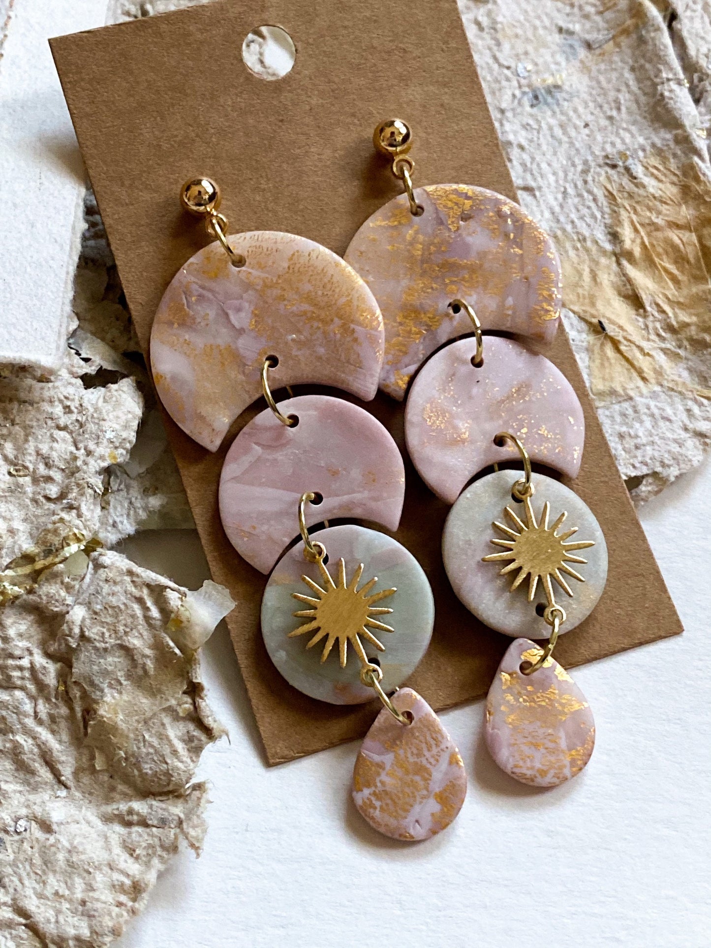 Moonfall - Pale Pastel - Handmade Clay Earrings