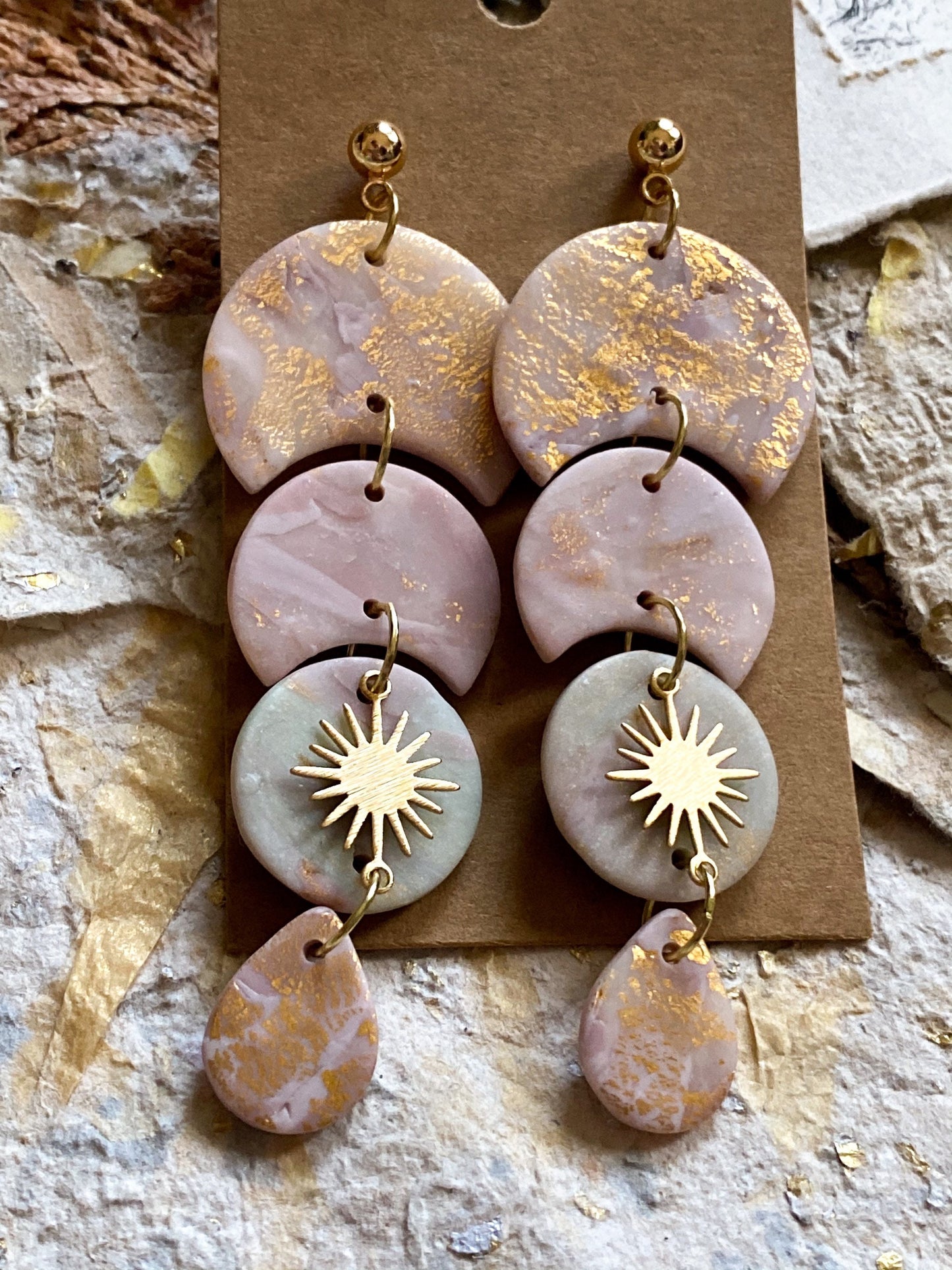 Moonfall - Pale Pastel - Handmade Clay Earrings