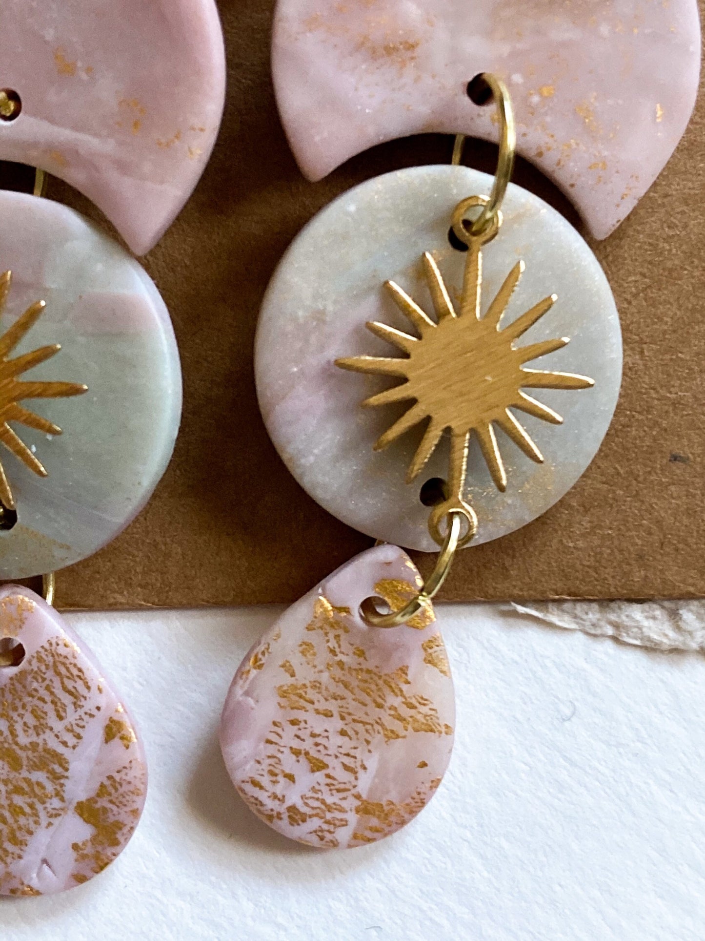 Moonfall - Pale Pastel - Handmade Clay Earrings