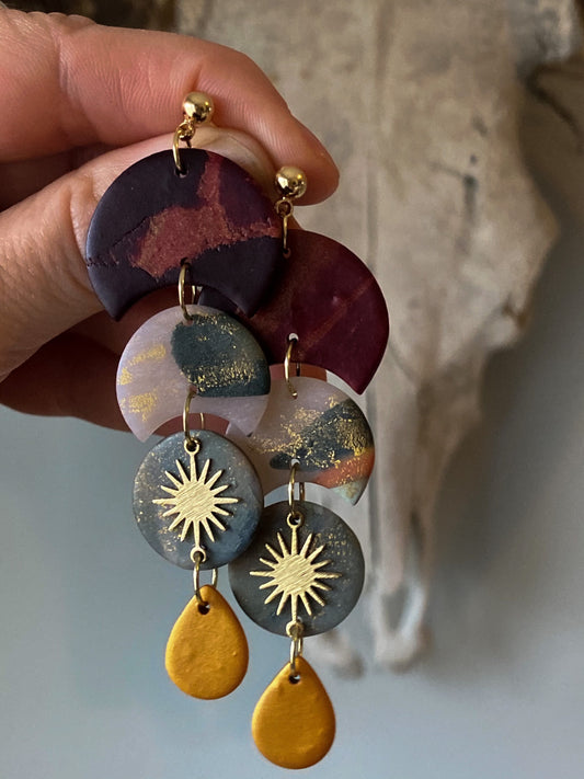 Moonfall - Jewel - Handmade Clay Earrings