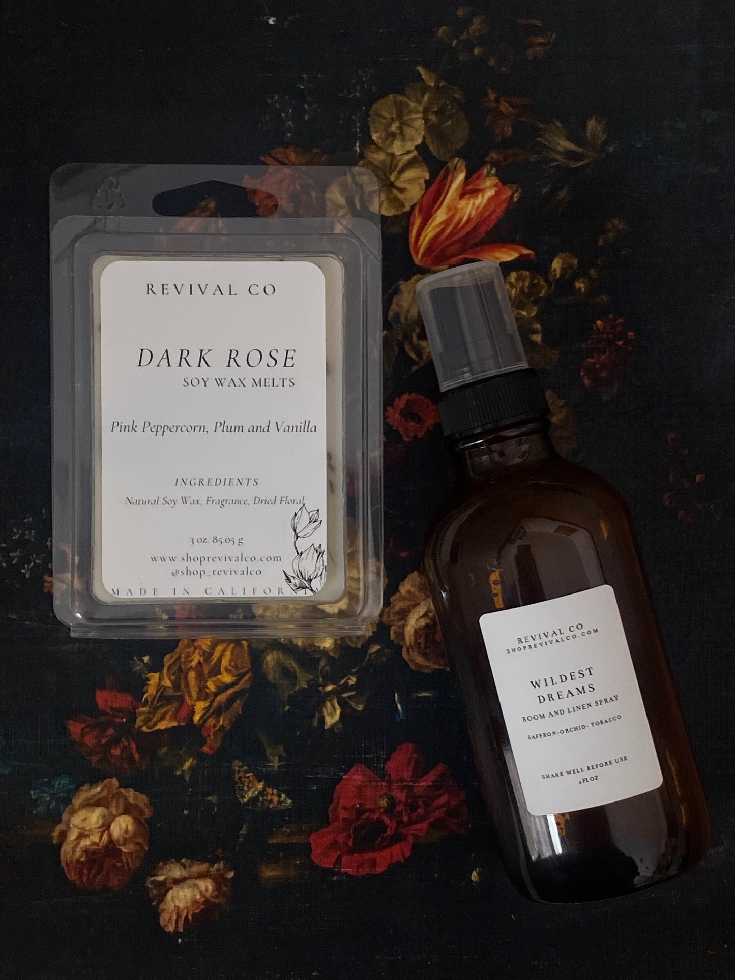 Dark Rose Wax Melts / Pink Peppercorn - Vanilla - Plum Blossom