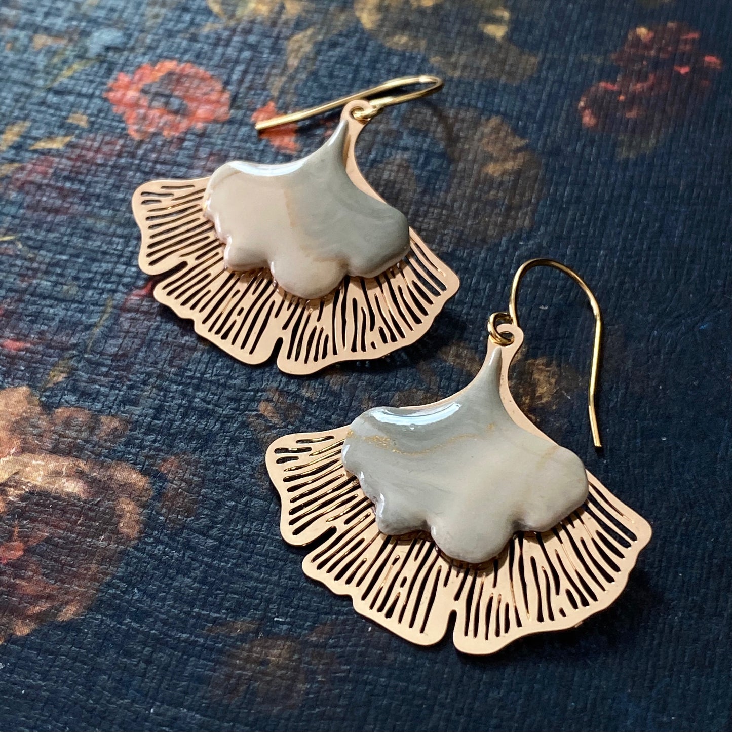 Gold Gingko Earrings