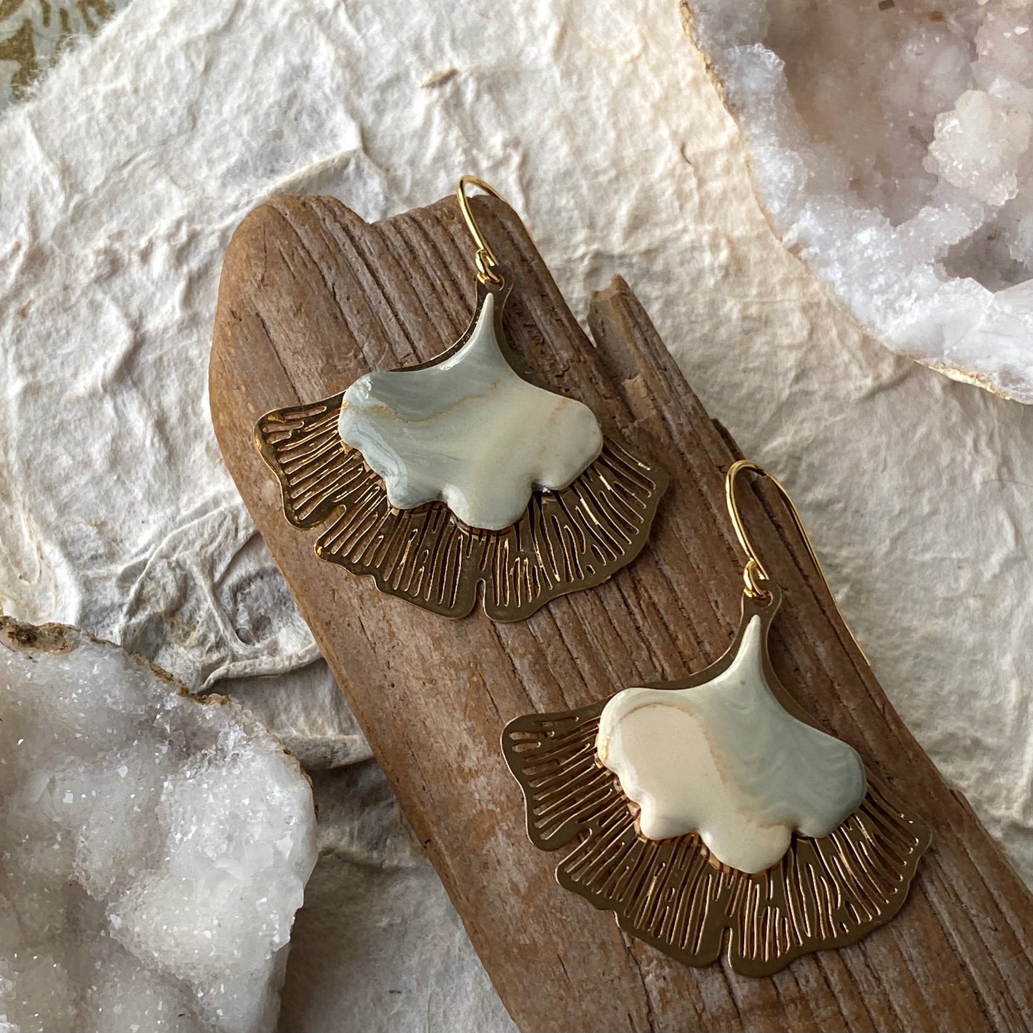 Gold Gingko Earrings