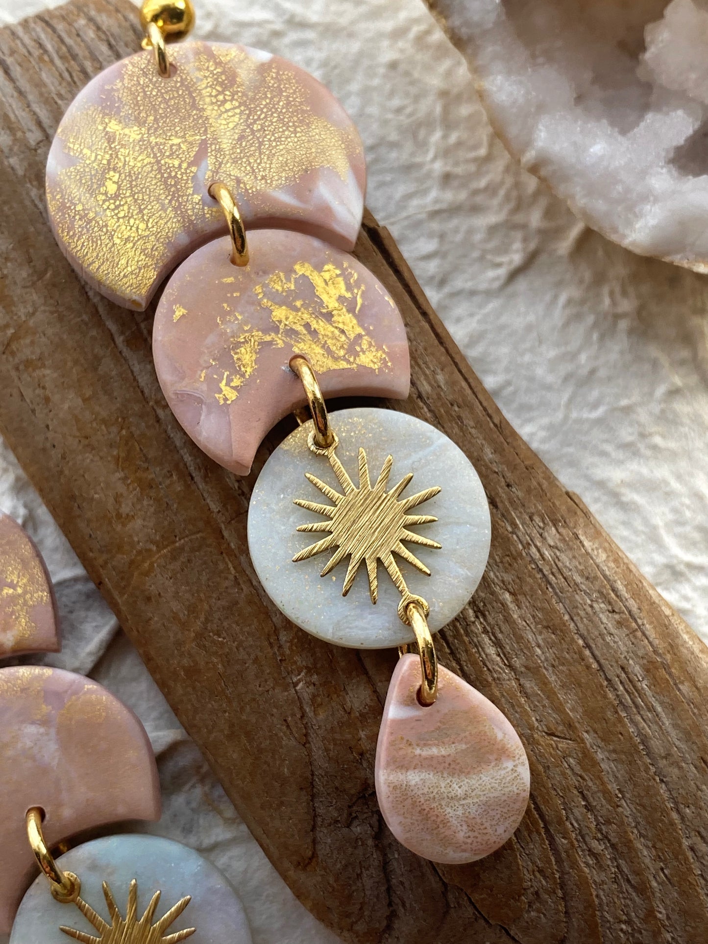 Moonfall - Pale Pastel - Handmade Clay Earrings