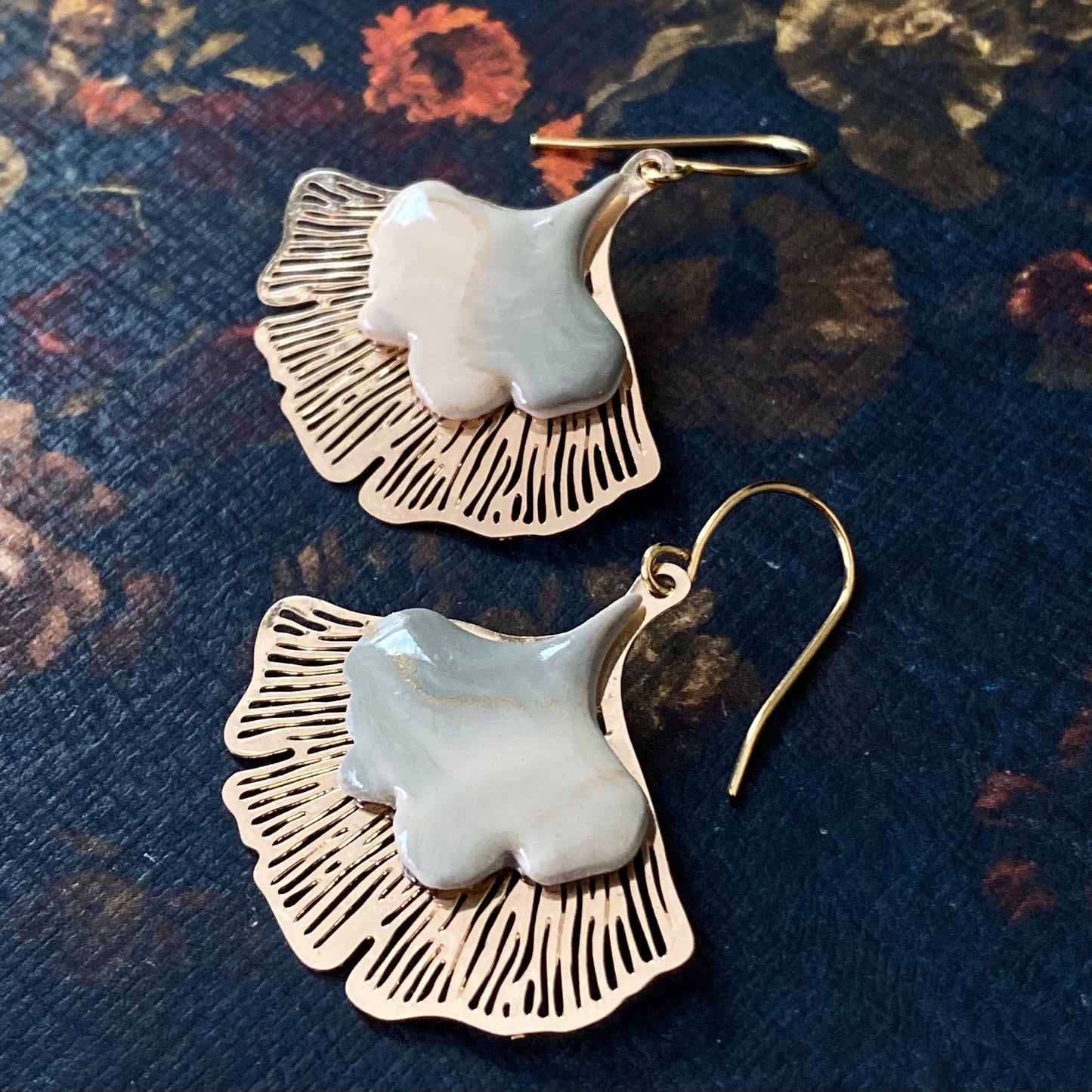 Gold Gingko Earrings