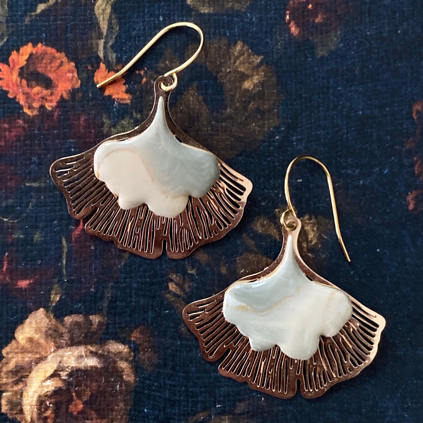 Gold Gingko Earrings