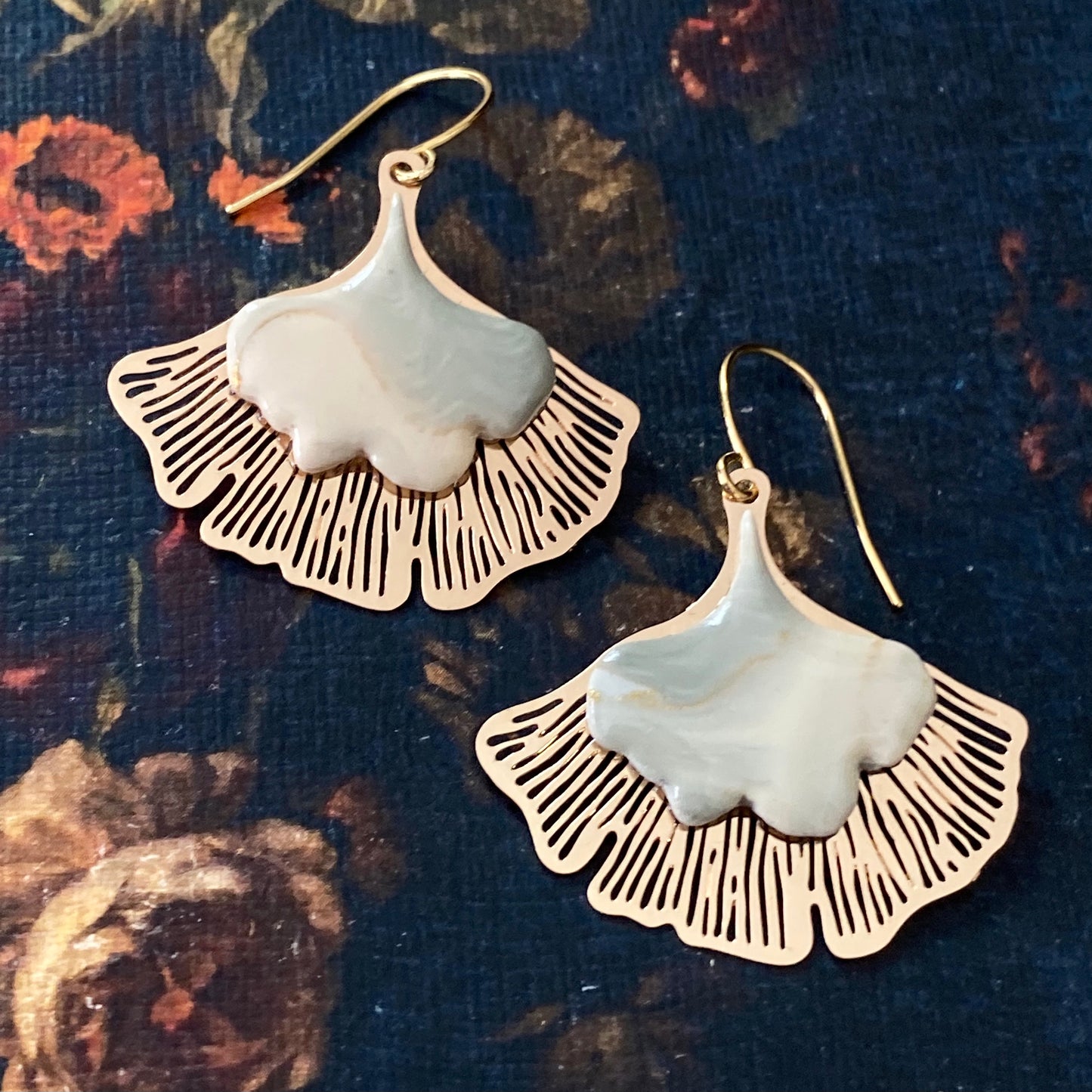 Gold Gingko Earrings