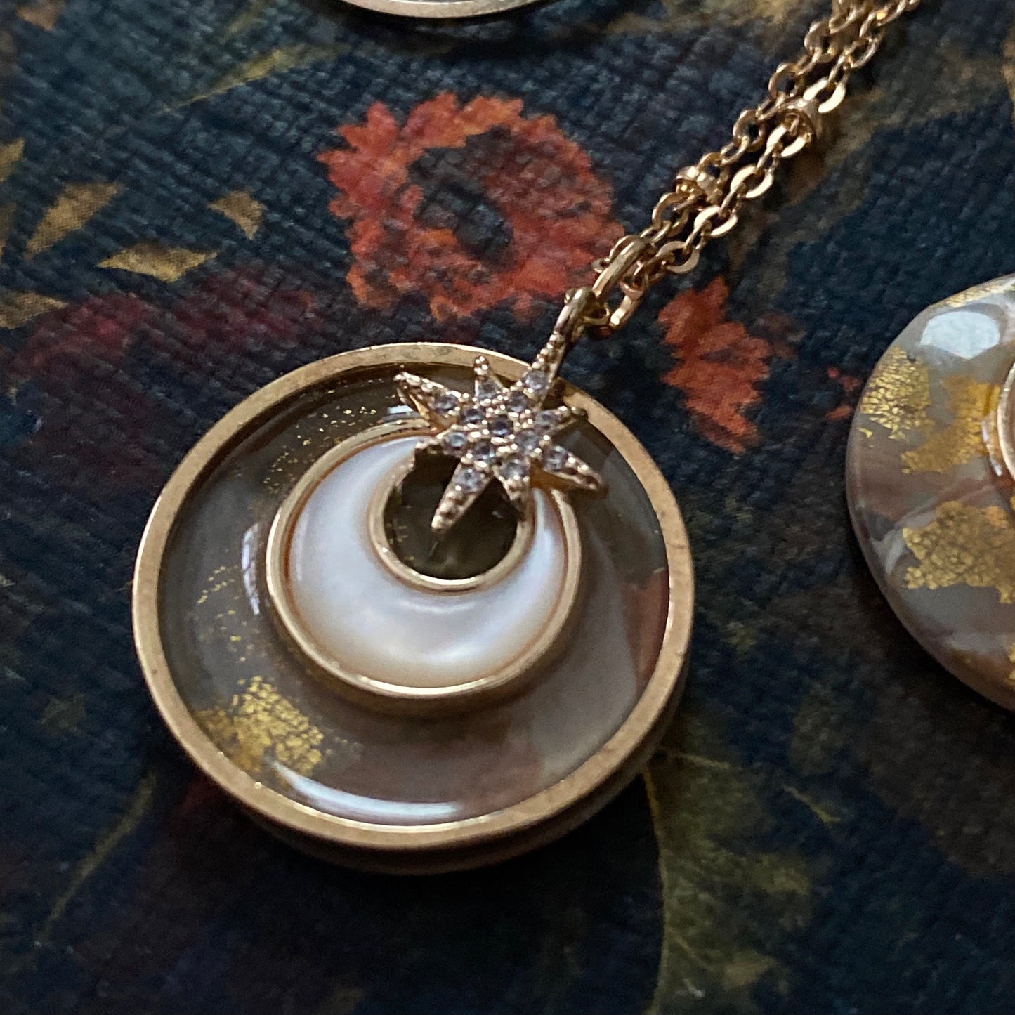 Moon Mother of Pearl Gold Necklace